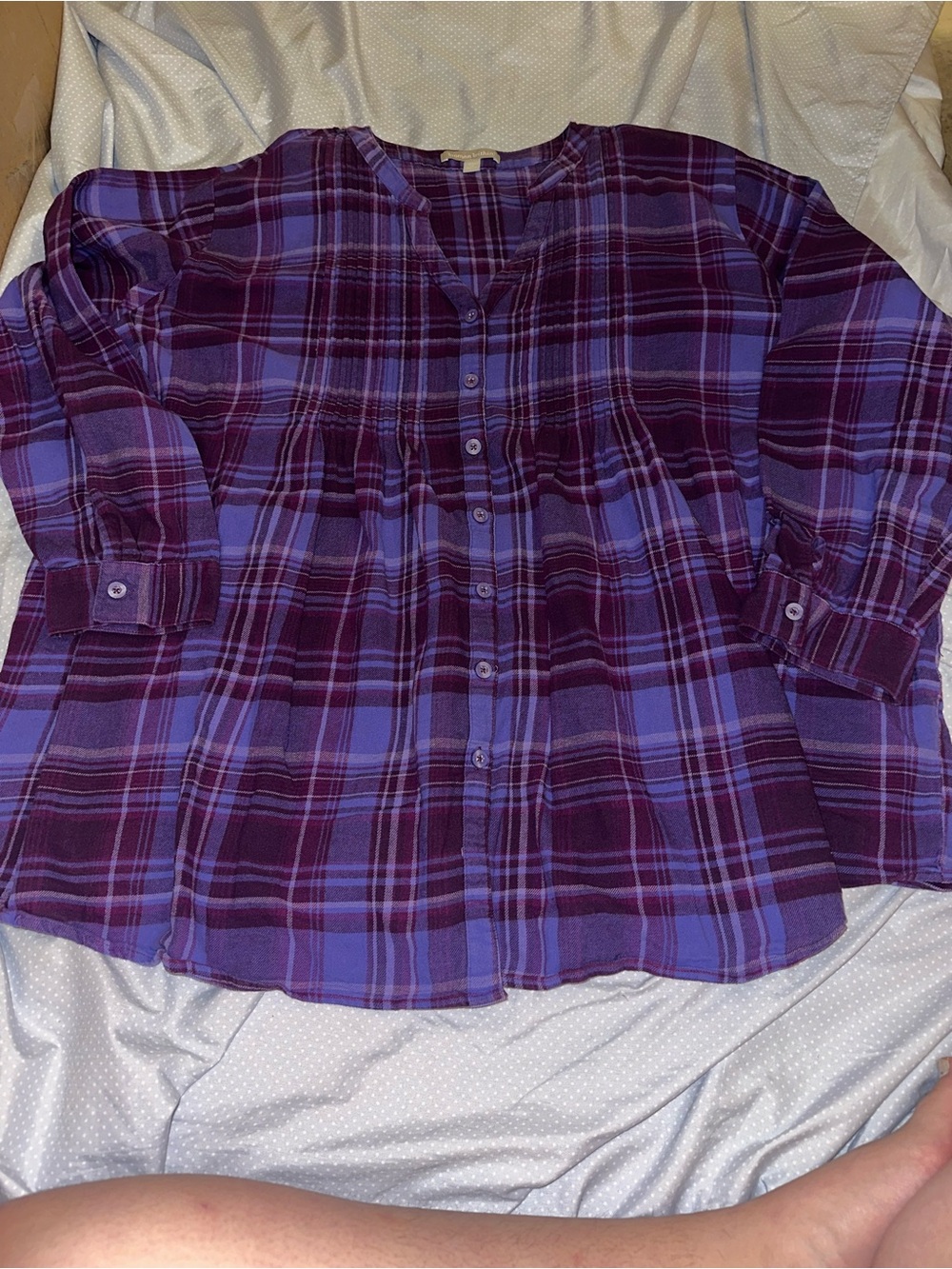 Woman within purple flare top plus size 2X